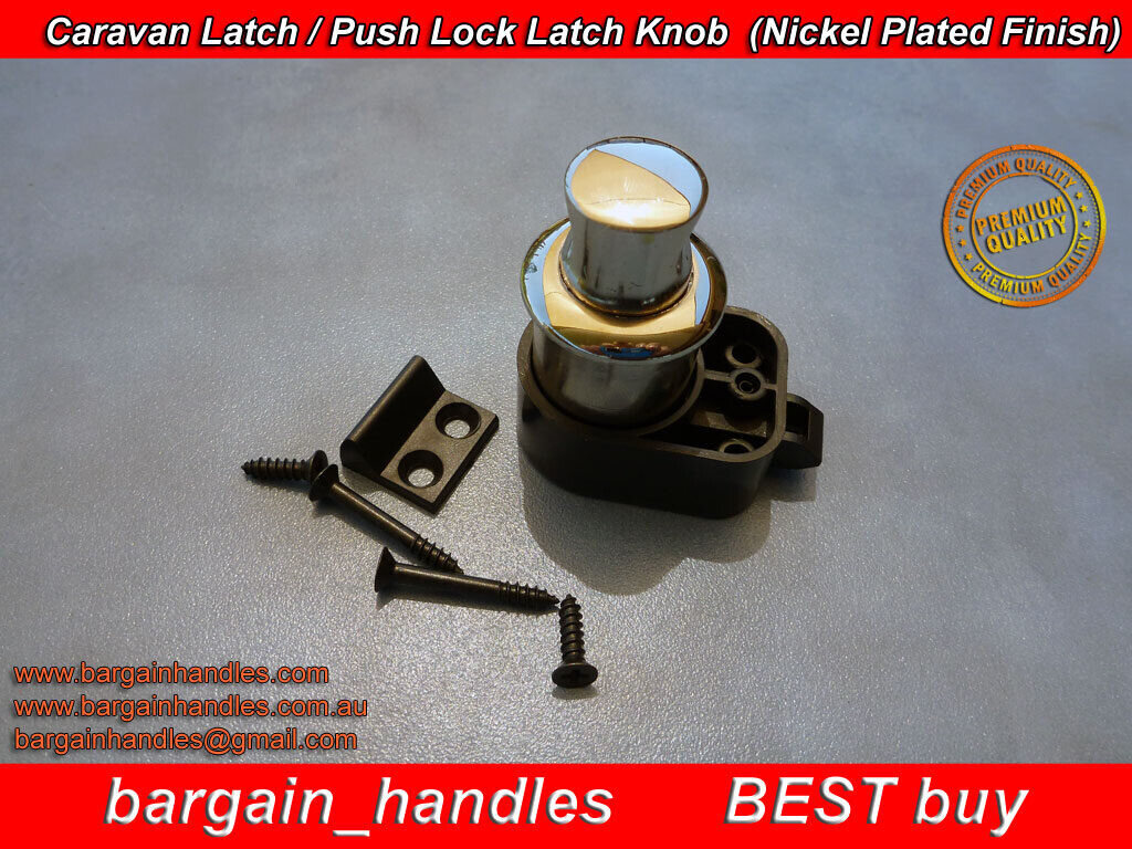 Genuine Chrome Push Button Door Catch Lock Caravan Van Cabinet Latch Knob x10