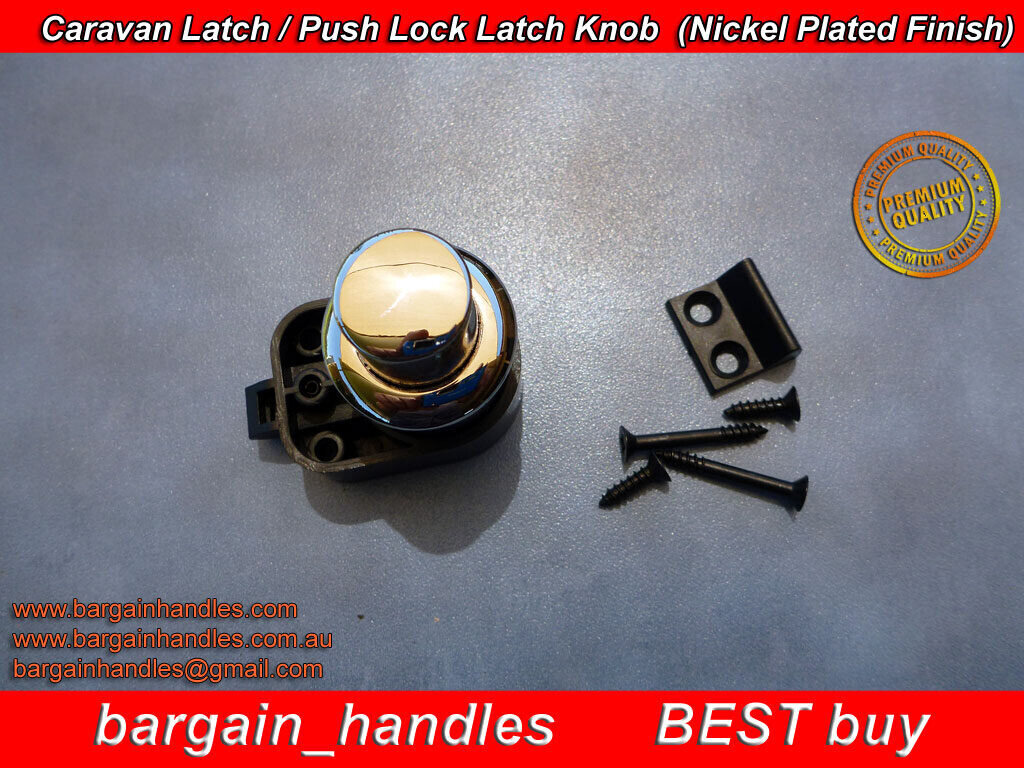 Genuine Chrome Push Button Door Catch Lock Caravan Van Cabinet Latch Knob x10