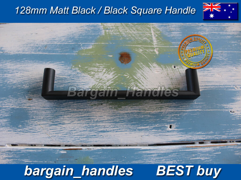 Kitchen cabinets door Black Square D Square handles pulls 10x128mm Best buy