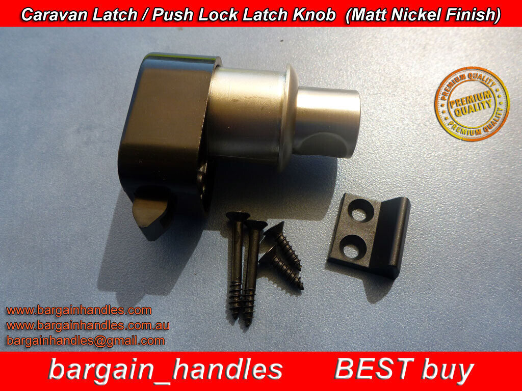 Caravan latch with push lock knob motorhomes RV's drawer cupboard cabinet doors