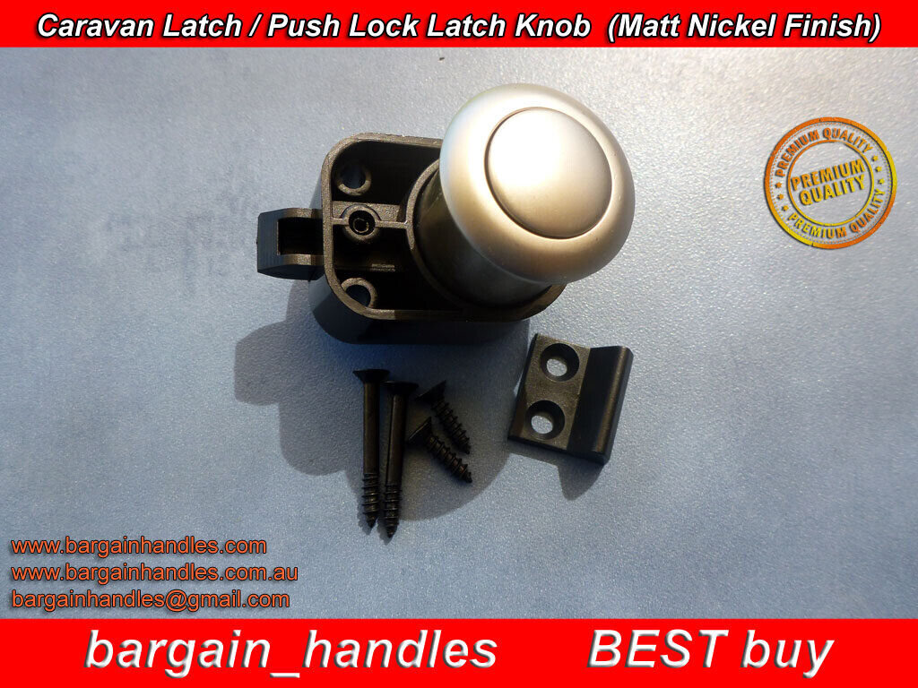 Caravan Motorhome Push Locks with Latch Matt Nickel Drawer Cupboard 7x Armstrong