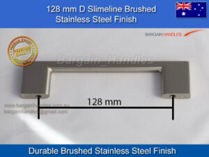 Kitchen door handles Solid metal with brushed stainless steel finish 1 x 128