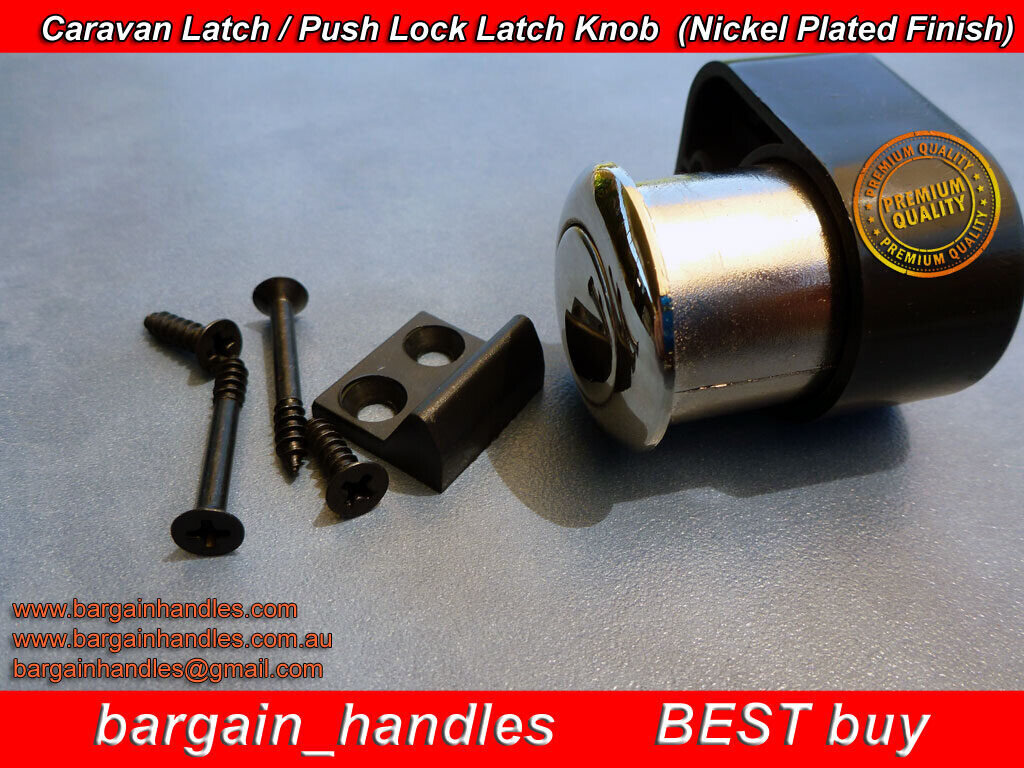 Push Button Drawer Catch Lock Caravan Motorhome Cabinet Latch Knob 5 x Chrome
