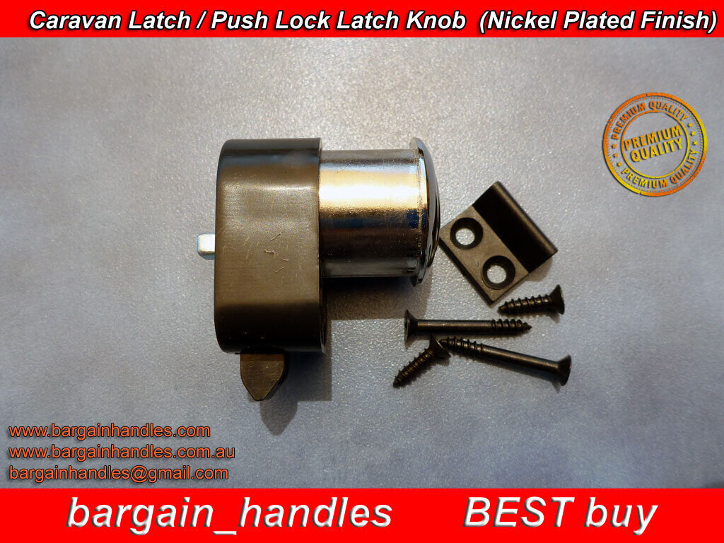 Push Button Drawer Catch Lock Caravan Motorhome Cabinet Latch Knob 5 x Chrome