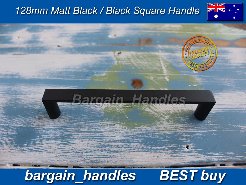 Black Kitchen Cabinet Handles 128mm Cupboard Pulls Door Drawer Knobs