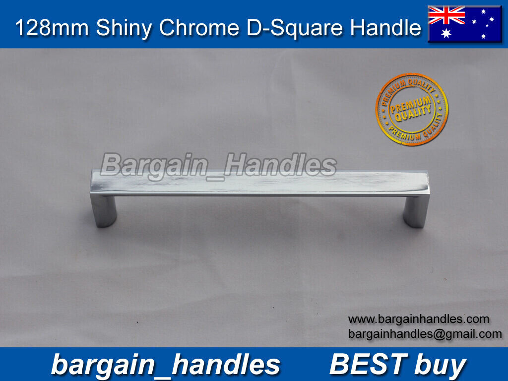 kitchen cabinet door handles polished chrome D-Square Pulls Handles 35 x 128 mm