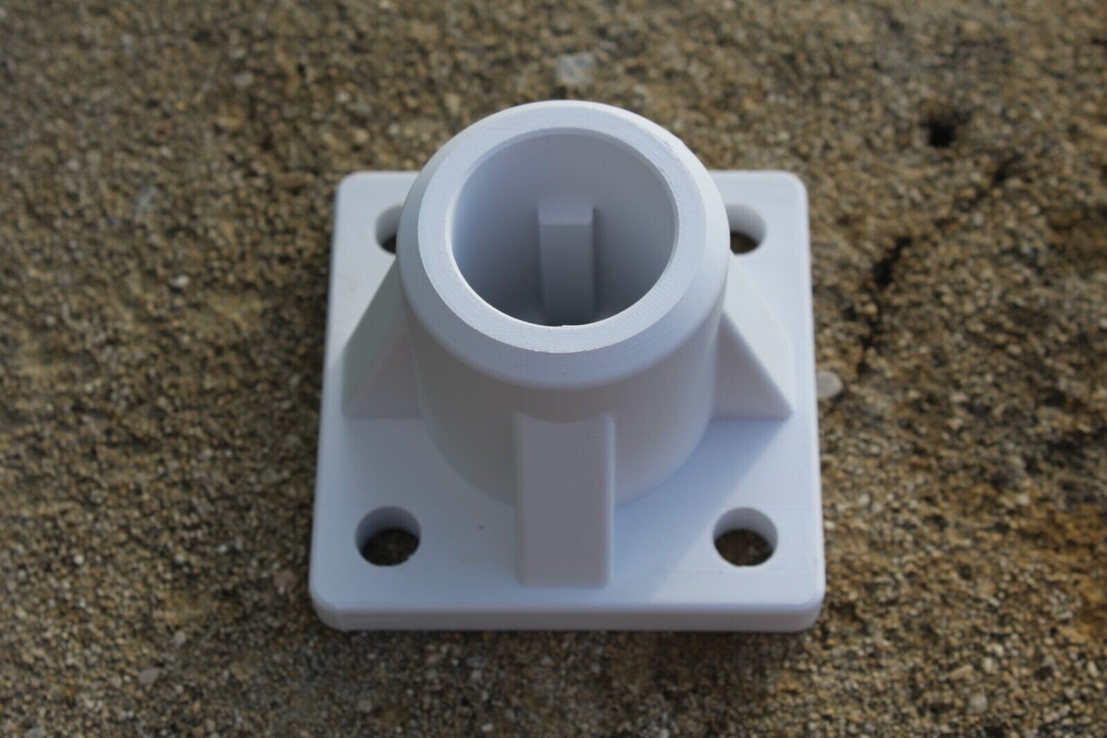 Starlink Roof Rack Dish - Vertical 4-Hole Mount Pole Design White