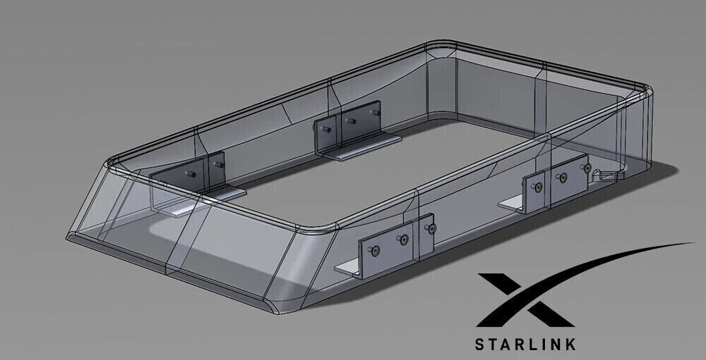 Flat Mount Kit Rectangular Starlink Dishy (Gen2) Roof Rack – Caravan – Camper White