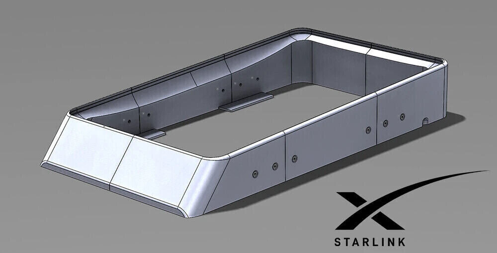Flat Mount Kit Rectangular Starlink Dishy (Gen2) Roof Rack – Caravan – Camper White