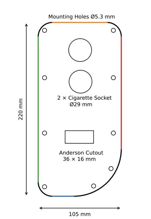 LC200 ARB Drawer Wing Plate – Anderson Plug & Dual Cig Socket Mount