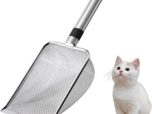 3.8mm Small Hole Cat Litter Scoop Stainless Steel Handle Pet Cleaning Shovel