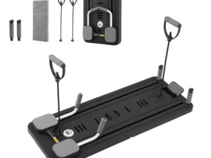 Everfit Pilates Board Foldable Reformer Multi Functional Exercise Trainer Black