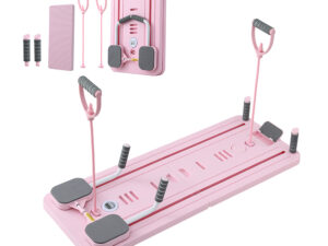 Everfit Pilates Board Foldable Reformer Multi Functional Exercise Trainer Pink