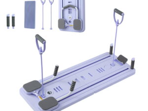 Everfit Pilates Board Foldable Reformer Multi Functional Exercise Trainer Purple