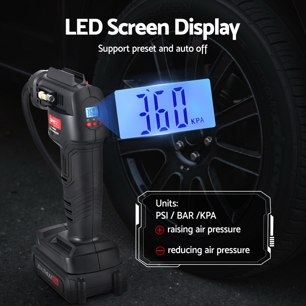 Giantz Cordless Tyre Inflator Portable Air Compressor Pump 20V 120PSI Digital