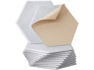 Alpha Acoustic Foam 12pcs 35x30x0.9cm Soundproof Absorption Panel Adhesive White