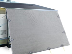 Caravan Privacy Screen Roll Out Awning 4Mx1.95M End Wall Side Sun Shade Grey