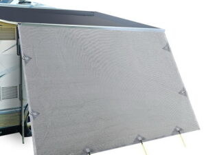 Caravan Privacy Screen Roll Out Awning 4.6x1.95M End Wall Side Sun Shade Grey