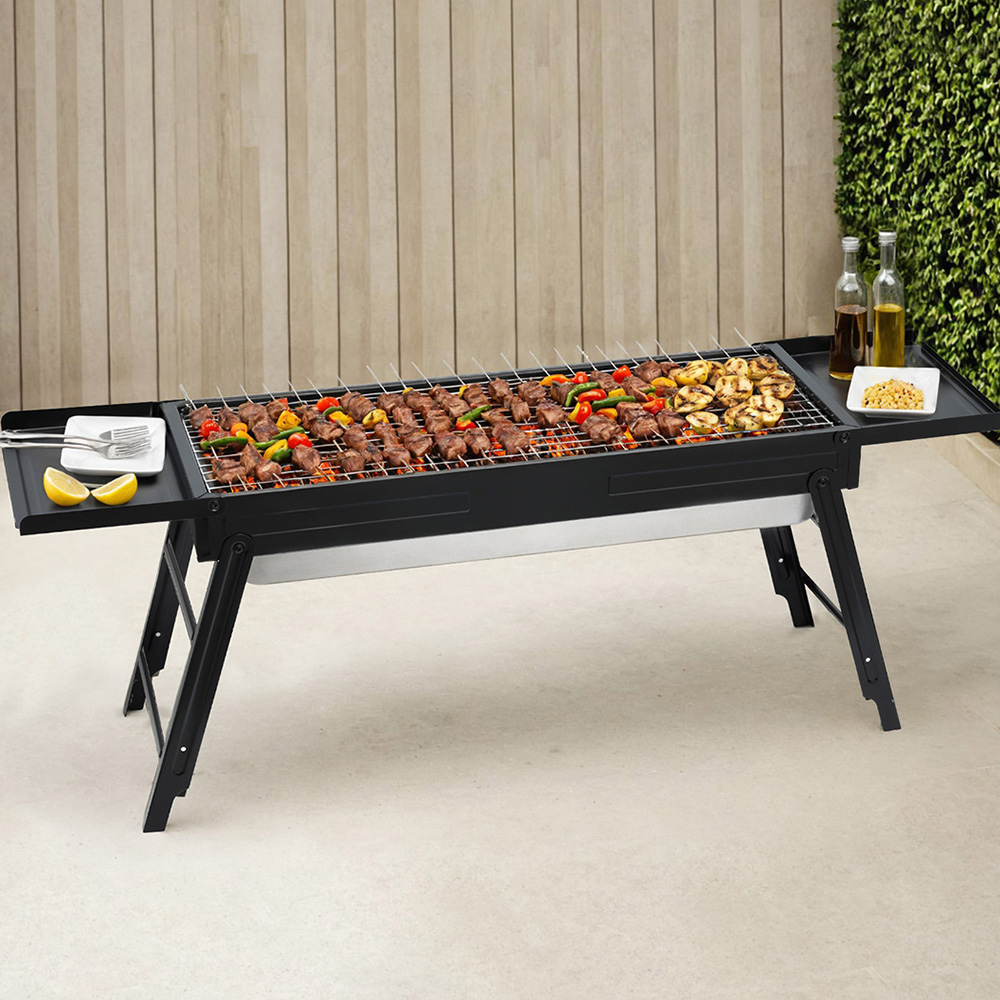 Grillz Charcoal BBQ Grill Smoker Portable Barbecue Outdoor Foldable Camping