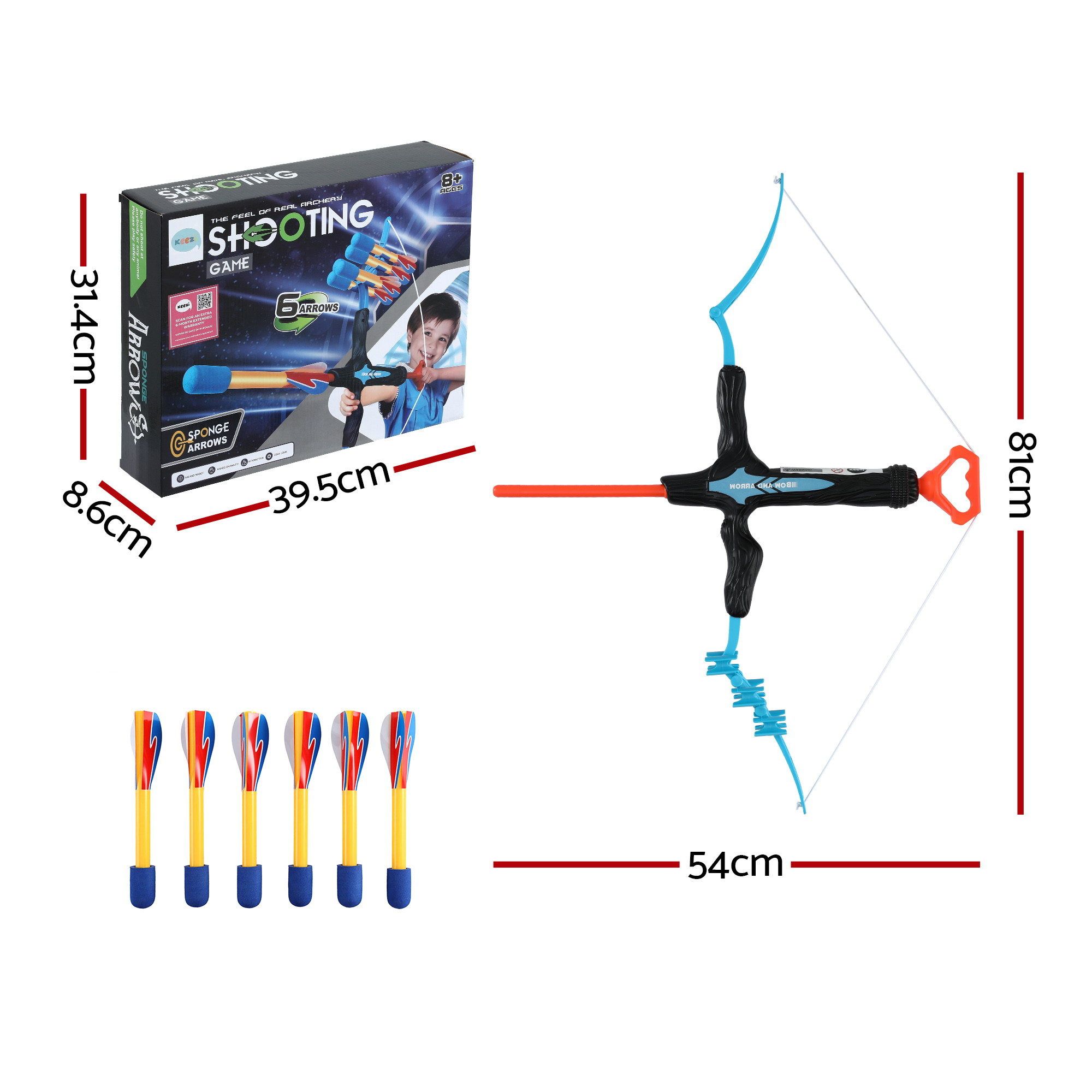 Keezi Kids Bow & Arrow Set Outdoor Sport Game Archery Toys 6 Arrows Children