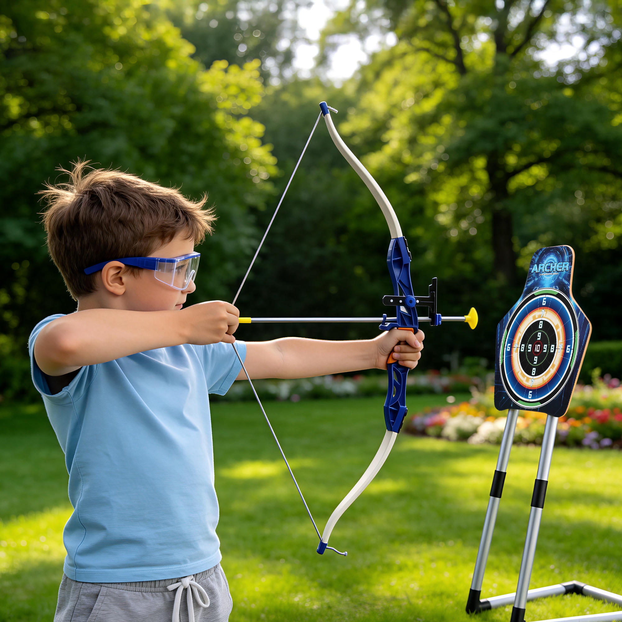 Keezi Kids Bow & Arrow Set Toy Archery Standing Target Suction Cup Arrows