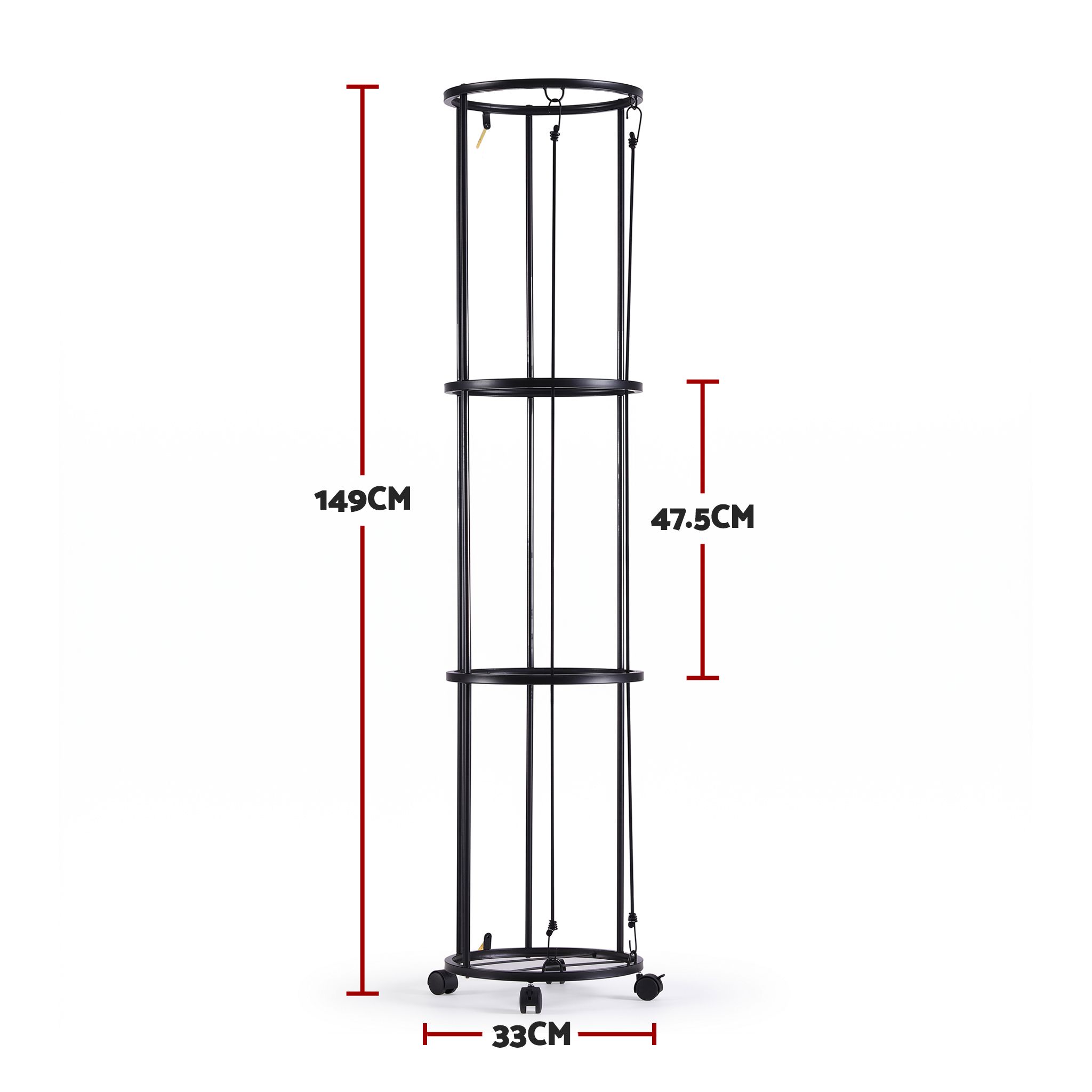 Everfit Vertical Ball Storage Rack with Wheels Sports Equipment Organiser
