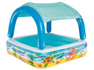 Bestway Kids Pool 140x140x114cm Inflatable Swimming w/ Canopy Play Pools 265L