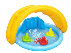 Bestway Kids Pool 115x89x76cm Inflatable Play Swimming Pools w/ Canopy 31L