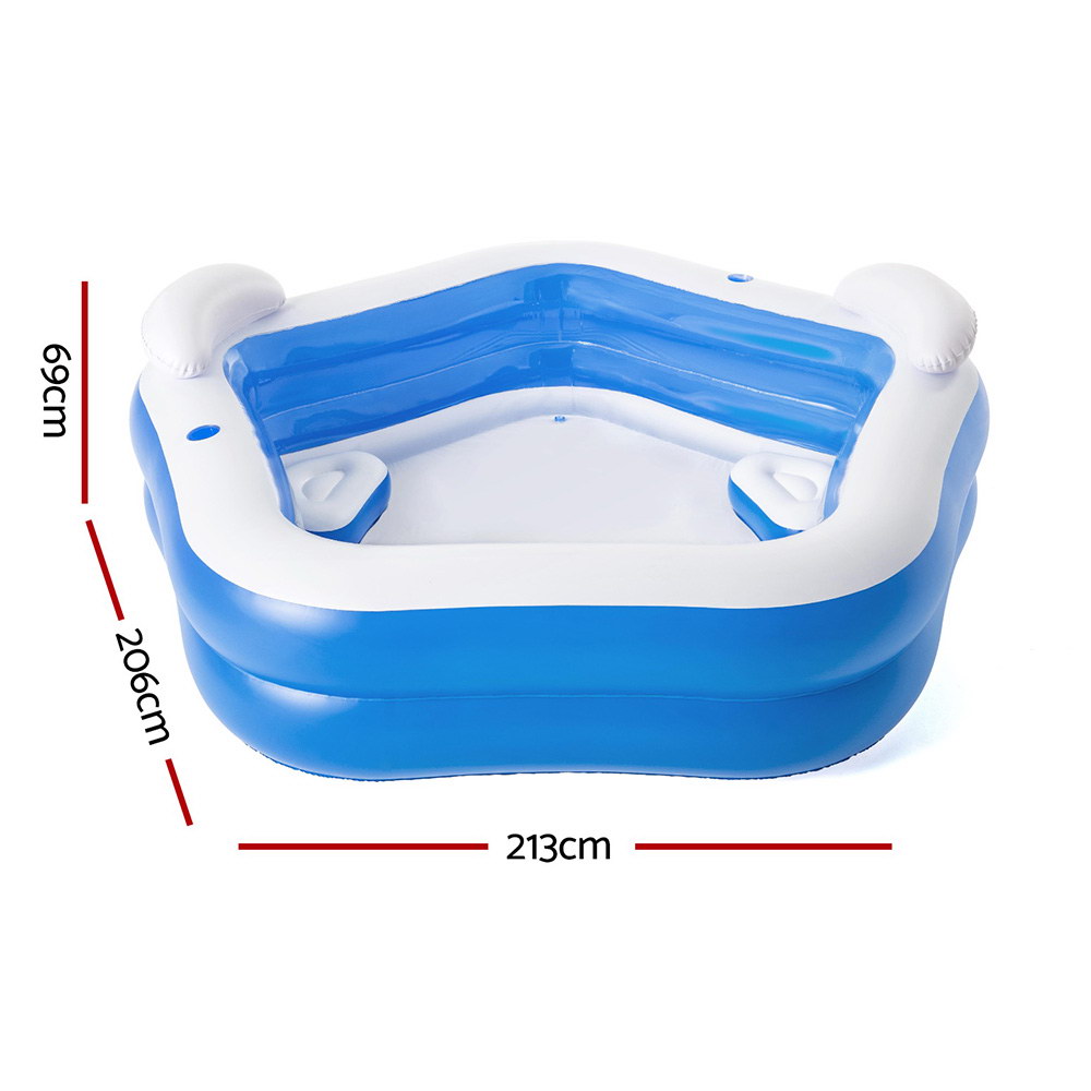 Bestway Kids Inflatable Pool Above Ground Pools Seat Cushions Cup Holder