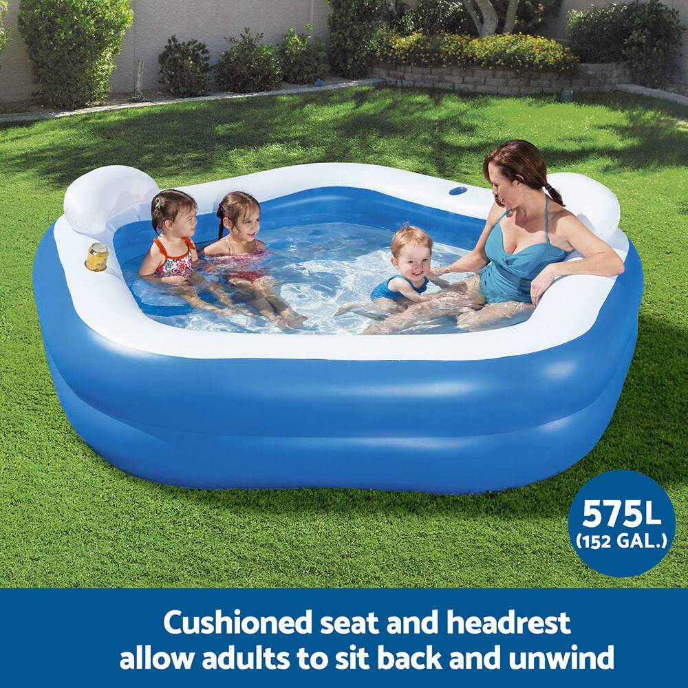 Bestway Kids Inflatable Pool Above Ground Pools Seat Cushions Cup Holder