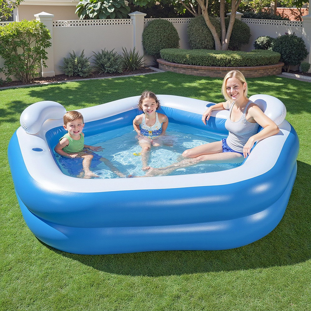 Bestway Kids Inflatable Pool Above Ground Pools Seat Cushions Cup Holder