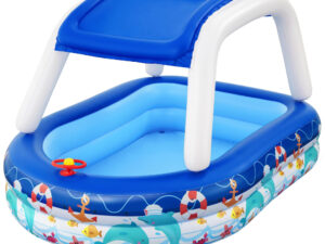 Bestway Kids Pool 213x155x132cm Inflatable Swimming w/ Canopy Play Pools 282L