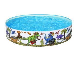 Bestway Kids Pool 183x38cm Round Above Ground Rigid Swimming Pools Dinosaur 946L