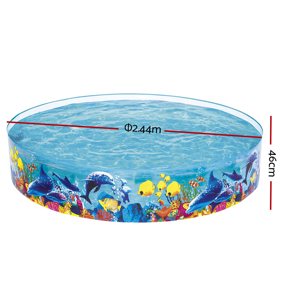 Bestway Kids Pool 244x46cm Round Above Ground Rigid Swimming Pools Undersea