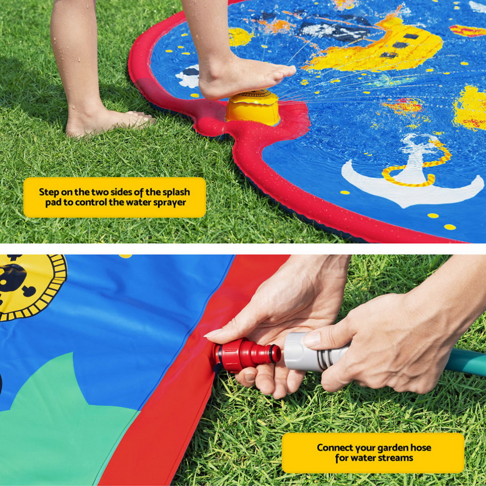 Bestway Kids Splash Pad Pool Sprinkler Spray Play Mat Water Fun Toys 170cm