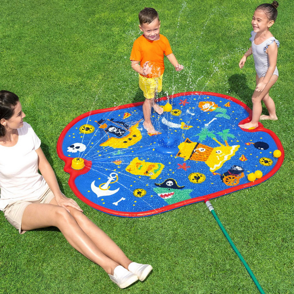Bestway Kids Splash Pad Pool Sprinkler Spray Play Mat Water Fun Toys 170cm