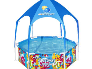Bestway Kids Pool 183x51cm Steel Frame Swimming Play Pools Canopy 930L