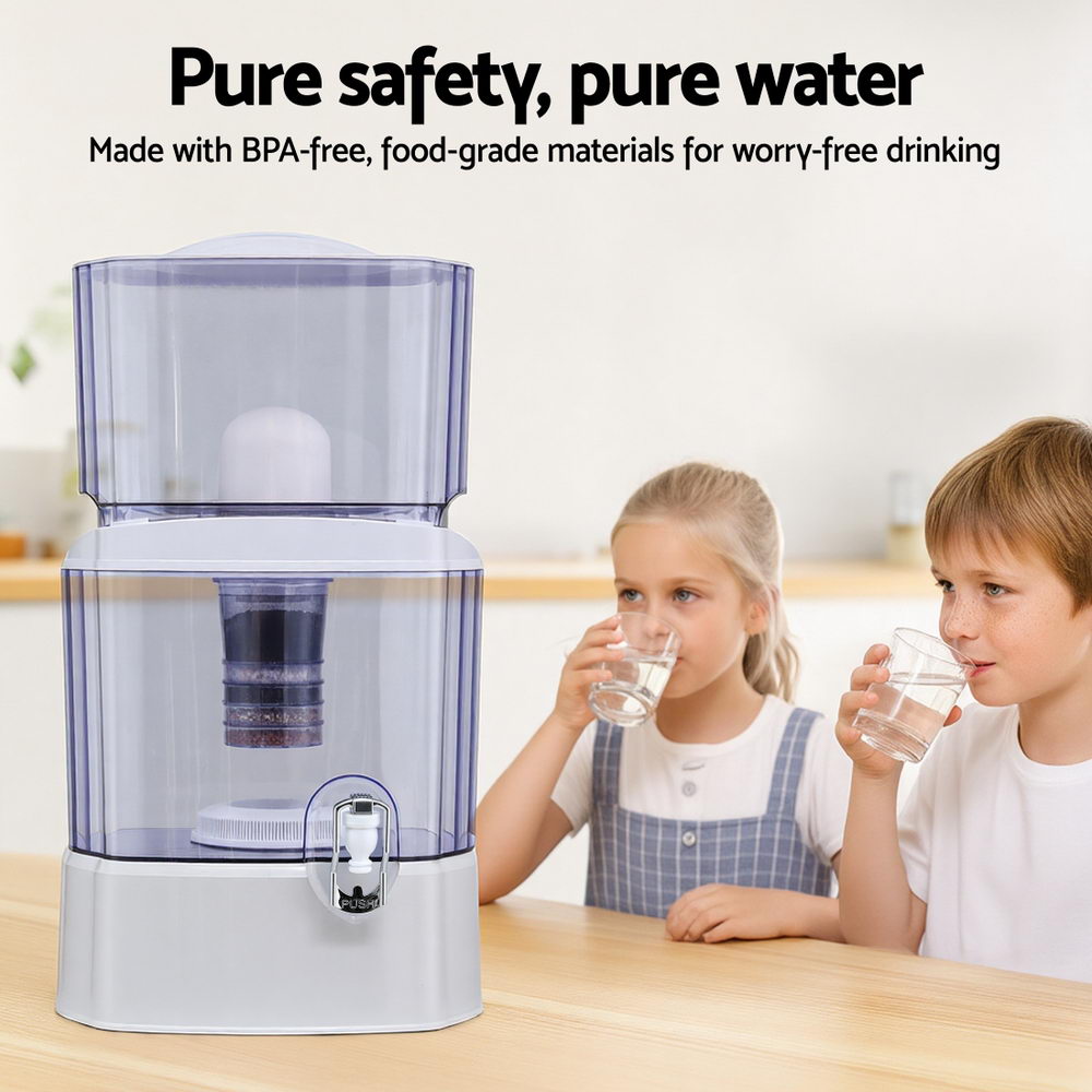 Devanti Benchtop Water Filter 24L Gravity Multi-Stage BPA-Free Home Camping