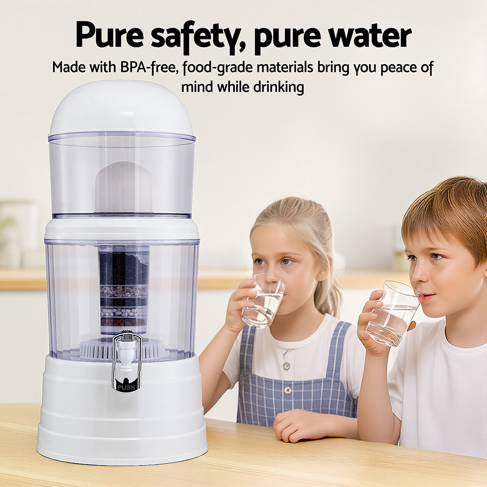 Devanti Benchtop Water Filter 14L Gravity Multi-Stage BPA-Free Home Camping
