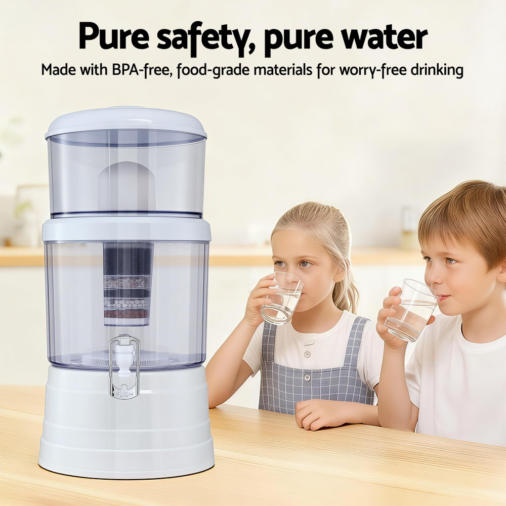 Devanti Benchtop Water Filter 16L Gravity Multi-Stage BPA-Free Home Camping