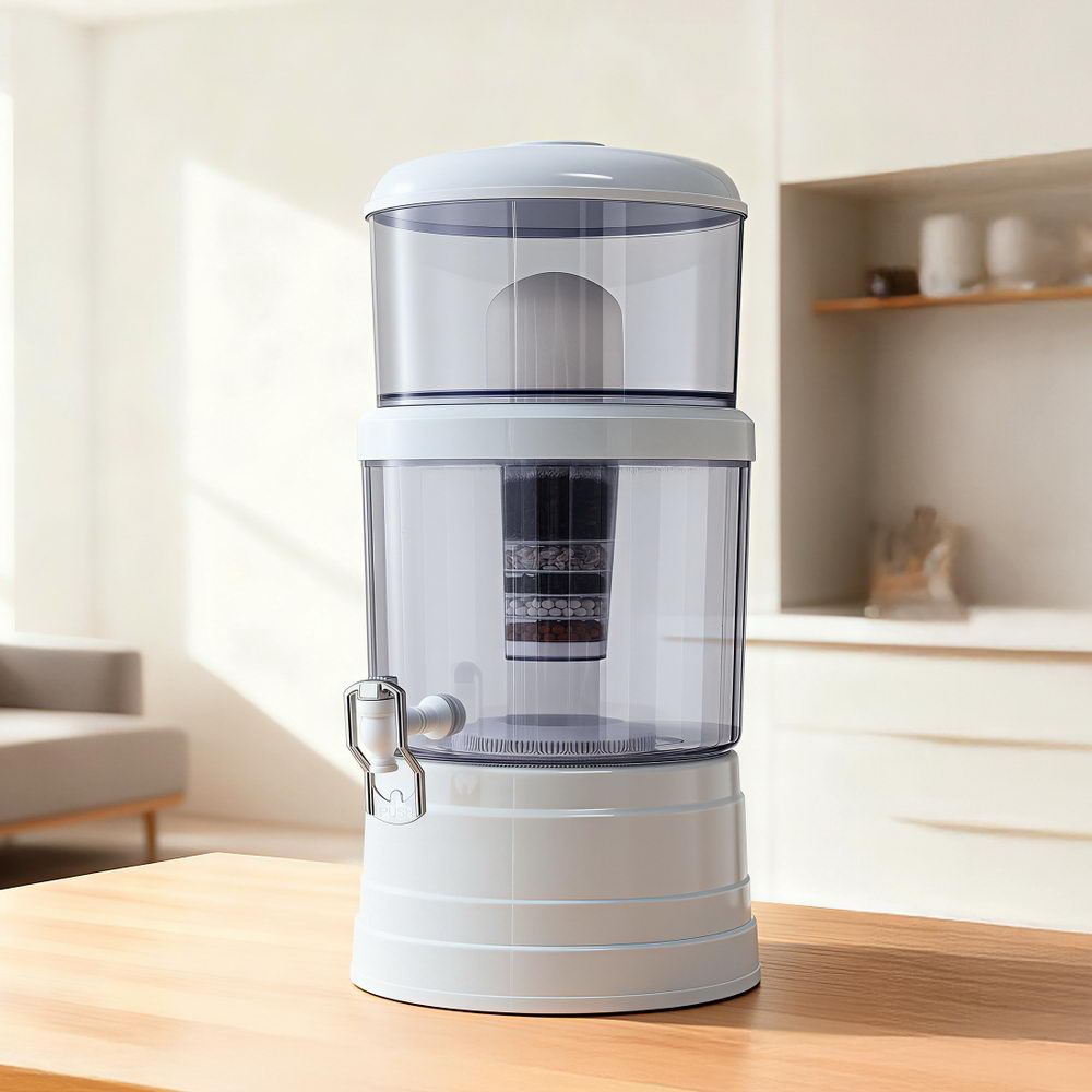 Devanti Benchtop Water Filter 16L Gravity Multi-Stage BPA-Free Home Camping