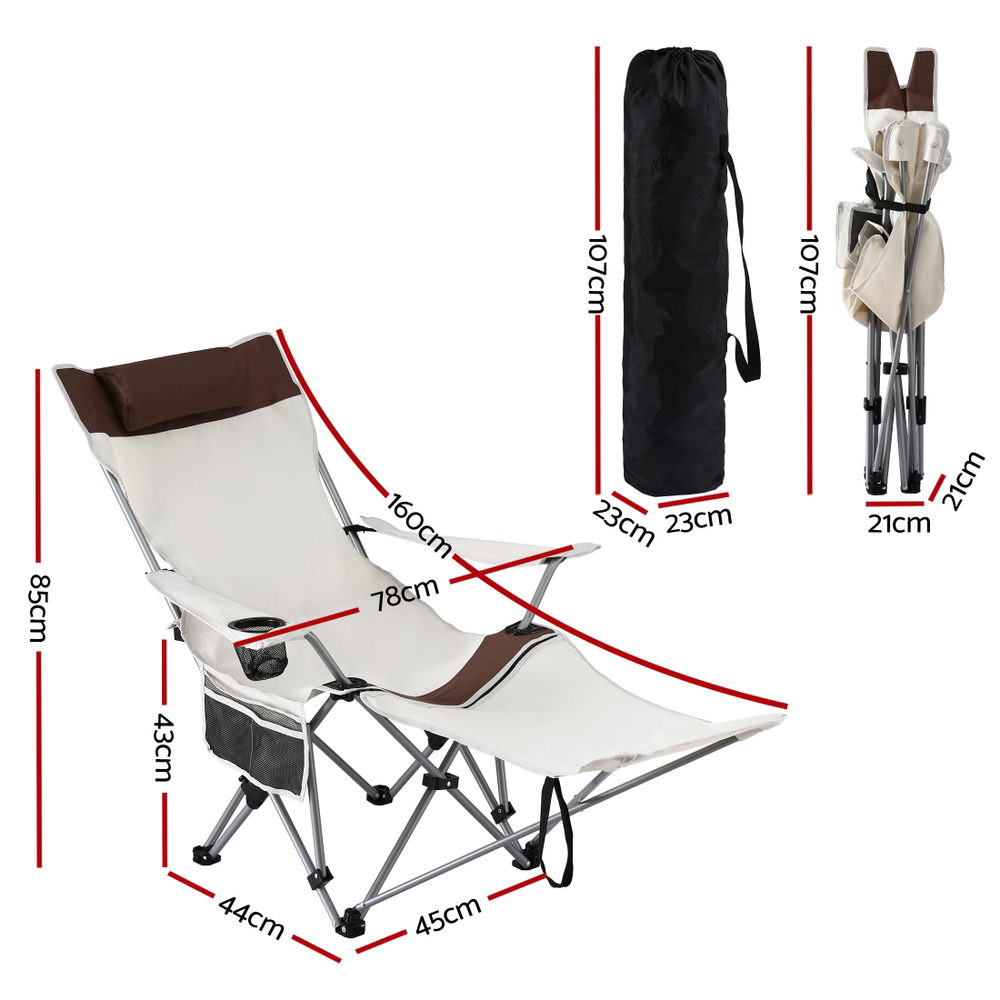 Weisshorn Camping Chair Reclining Adjustable Portable Outdoor Folding