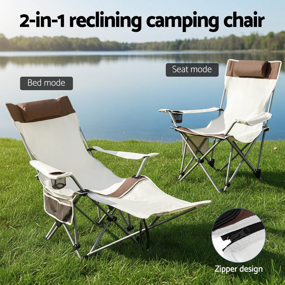 Weisshorn Camping Chair Reclining Adjustable Portable Outdoor Folding