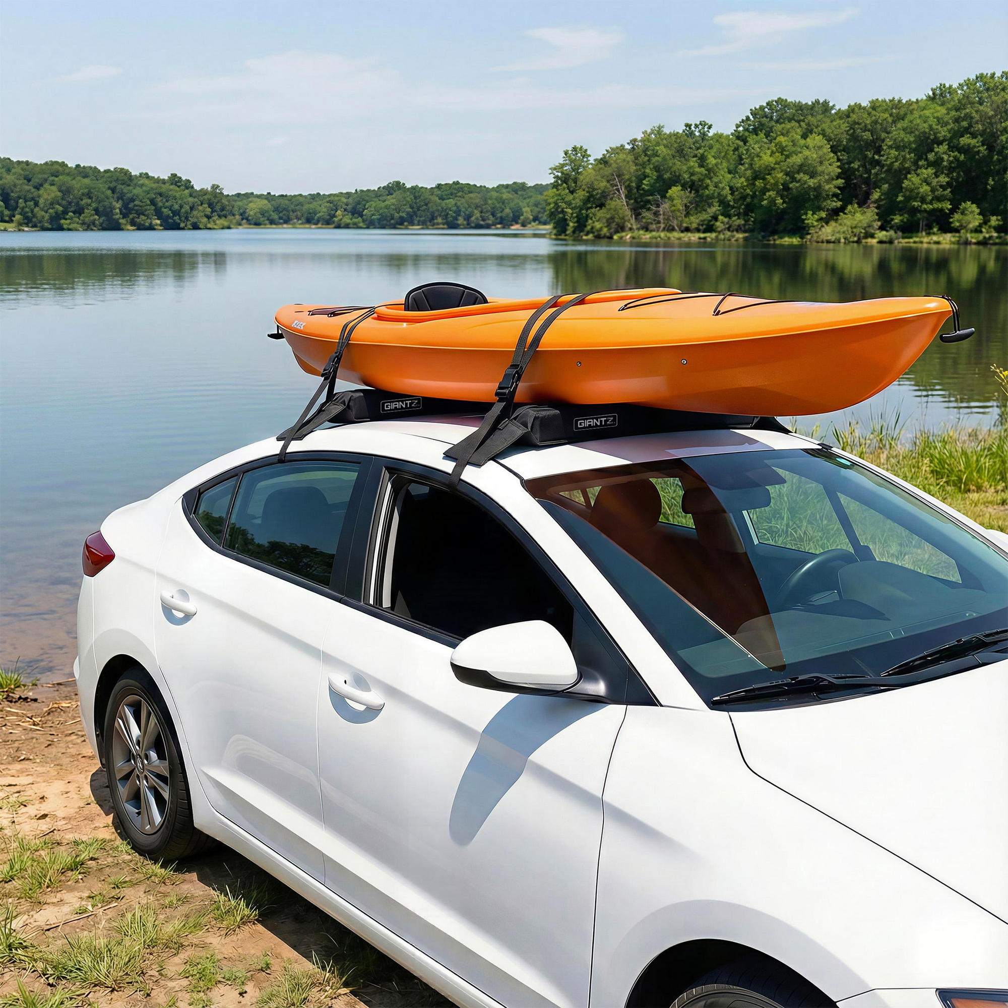 GIANTZ Kayak Roof Rack for Car, Universal Soft Roof Rack Pads for Surfboard SUP