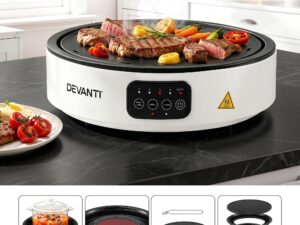 Devanti Ceramic Cooktop Electric Hot Plate Countertop Grill Cooker White
