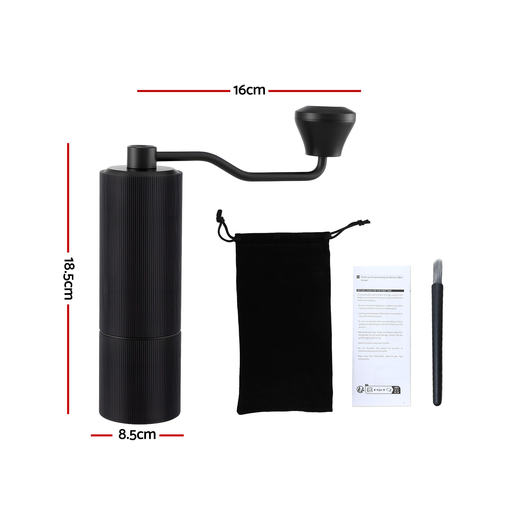 Devanti Manual Coffee Grinder w/ 24 Adjustable Settings | Hand Coffee Bean Burr