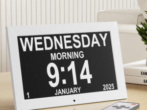 Artiss 10" Digital Day Clock Alarm Calendar Dementia Date Week Desk Clocks White