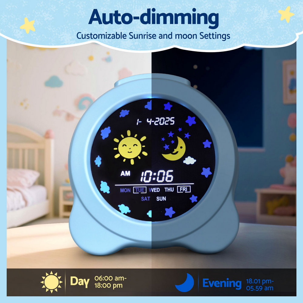 Artiss 3.8" Digital Day Clock Calendar Alarm LCD Display Blue
