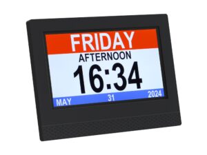 Artiss 7" Digital Day Clock Calendar Alarm Black