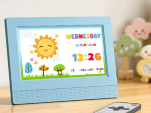 Artiss 7" Digital Day Clock Calendar Alarm LCD Children Sleep Trainer Clocks